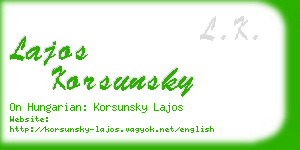 lajos korsunsky business card